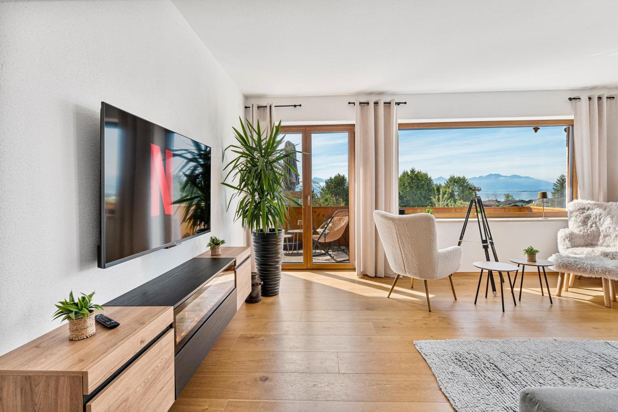 Chalet Am See - Seeblick Bergblick Modern Charmant Neu Seeon Seebruck Bagian luar foto